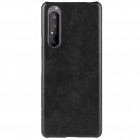 Soft Slim serijos Sony Xperia 1 II juodas odinis dėklas - nugarėlė
