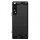 Sony Xperia 1 IV „Carbon“ kieto silikono TPU juodas dėklas - nugarėlė