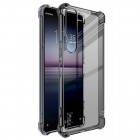 Sony Xperia 1 IV Imak sustiprintos apsaugos kieto silikono TPU pilkas dėklas - nugarėlė + apsauginė ekrano plėvelė