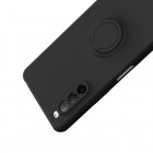 Sony Xperia 10 III Shell Kickstand kieto silikono TPU juodas dėklas - nugarėlė