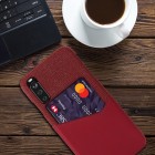 „KSQ“ Shell Sony Xperia 10 III raudonas odinis dėklas - nugarėlė su kišenėle kortelėms