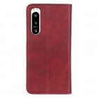 Sony Xperia 5 IV „Split“ raudonas odinis atverčiamas dėklas - knygutė