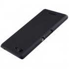Nillkin Frosted Shield Sony Xperia E3 juodas plastikinis dėklas + apsauginė ekrano plėvelė