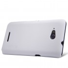 Sony Xperia E4g Nillkin Frosted Shield baltas plastikinis dėklas + apsauginė ekrano plėvelė