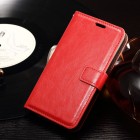 Sony Xperia E4g atverčiamas raudonas odinis dėklas - piniginė