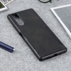 „Bi-Color“ Splicing Sony Xperia 5 juodas odinis dėklas