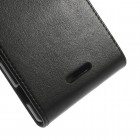 Sony Xperia T3 klasikinis vertikaliai atverčiamas juodas odinis dėklas