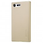 Nillkin Frosted Shield Sony Xperia X Compact (F5321) auksinis plastikinis dėklas + apsauginė ekrano plėvelė