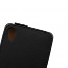 Sony Xperia X (F5121, F5122) vertikaliai (žemyn) atverčiamas juodas odinis dėklas