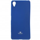 Sony Xperia X (F5121, F5122) Mercury tamsiai mėlynas kieto silikono tpu dėklas - nugarėlė