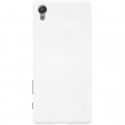 Nillkin Frosted Shield Sony Xperia X (F5121, F5122) baltas plastikinis dėklas + apsauginė ekrano plėvelė
