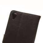 Sony Xperia X (F5121, F5122) atverčiamas juodas odinis retro dėklas - piniginė