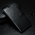 Sony Xperia XA atverčiamas juodas odinis dėklas - piniginė