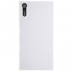 Nillkin Frosted Shield Sony Xperia XZ (Xperia XZs) baltas plastikinis dėklas + apsauginė ekrano plėvelė