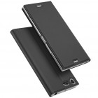 „Dux Ducis“ Skin serijos Sony Xperia XZ Premium (Xperia XZ Premium Dual) juodas odinis atverčiamas dėklas