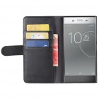 Sony Xperia XZ Premium (Xperia XZ Premium Dual) atverčiamas juodas odinis dėklas - piniginė