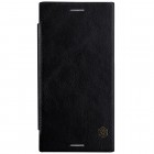 Prabangus „Nillkin“ Qin serijos juodas odinis atverčiamas Sony Xperia XZ Premium (Xperia XZ Premium Dual) dėklas - knygutė