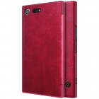 Prabangus „Nillkin“ Qin serijos raudonas odinis atverčiamas Sony Xperia XZ Premium (Xperia XZ Premium Dual) dėklas - knygutė