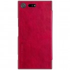 Prabangus „Nillkin“ Qin serijos raudonas odinis atverčiamas Sony Xperia XZ Premium (Xperia XZ Premium Dual) dėklas - knygutė