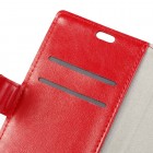 Sony Xperia XZ Premium (Xperia XZ Premium Dual) atverčiamas raudonas odinis dėklas - piniginė