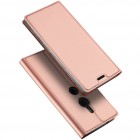 „Dux Ducis“ Skin serijos Sony Xperia XZ2 rožinis odinis atverčiamas dėklas