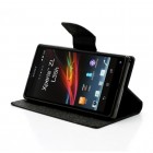 Sony Xperia Z Mercury juodas atverčiamas dėklas - piniginė