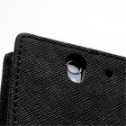 Sony Xperia Z Mercury juodas atverčiamas dėklas - piniginė