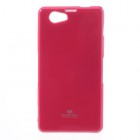 Sony Xperia Z1 Compact rožinis Mercury kieto silikono (TPU) dėklas