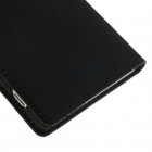 Sony Xperia Z2 D6503 atverčiamas juodas odinis dėklas - piniginė