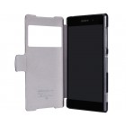 Sony Xperia Z2 juodas odinis atverčiamas Nillkin Fresh dėklas