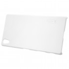 Sony Xperia Z5 Premium Nillkin Frosted Shield baltas plastikinis dėklas + apsauginė ekrano plėvelė