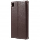 Roar Noble atverčiamas Sony Xperia Z5 Premium (Sony Xperia Z5 Premium Dual) rudas odinis dėklas