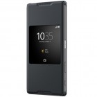 Oficialius Sony Xperia Z5 Premium Style Cover Window juodas atverčiamas dėklas SCR46