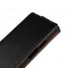 Sony Xperia XZ1 Compact vertikaliai atverčiamas juodas odinis dėklas - piniginė