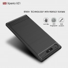 Sony Xperia XZ1 „Carbon“ kieto silikono TPU juodas dėklas - nugarėlė 