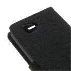 Sony Xperia Z1 Compact Mercury juodas atverčiamas dėklas - piniginė