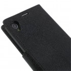 Sony Xperia Z1 (Honami L39h) „Mercury“ Fancy juodas odinis atverčiamas dėklas - piniginė