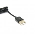 Spiralinis USB Type-C juodas laidas 3 metrai