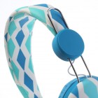 „Wallytech“ šviesiai mėlynos ausinės su lankeliu (su rombais)