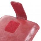 Apple iPhone 8 Plus „Vintage“ universali raudona odinė įmautė su vieta kortelėms susidėti  (XL+ dydis) 