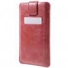 Apple iPhone 8 Plus „Vintage“ universali raudona odinė įmautė su vieta kortelėms susidėti  (XL+ dydis) 