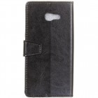 Samsung Galaxy Xcover 4 / 4S (G390, G398) atverčiamas juodas odinis dėklas - piniginė