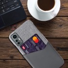 „KSQ“ Shell Xiaomi 12 Lite pilkas odinis dėklas - nugarėlė su kišenėle kortelėms
