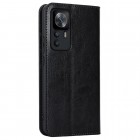 „Deluxe“ Xiaomi 12T (12T Pro) juodas odinis atverčiamas dėklas