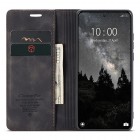 Xiaomi 14 Ultra CaseMe Retro solidus atverčiamas juodas odinis dėklas - knygutė
