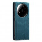 Xiaomi 14 Ultra CaseMe Retro solidus atverčiamas žalias odinis dėklas - knygutė
