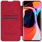Xiaomi Mi 10 (10 Pro) prabangus Nillkin Qin serijos raudonas odinis atverčiamas dėklas - knygutė