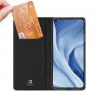 „Dux Ducis“ Skin serijos Xiaomi Mi 11 Lite juodas odinis atverčiamas dėklas
