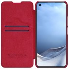 Prabangus „Nillkin“ Qin serijos raudonas odinis atverčiamas Xiaomi Mi 11 Lite dėklas - knygutė