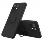 Xiaomi Mi 11 Lite Shell Kickstand kieto silikono TPU juodas dėklas - nugarėlė